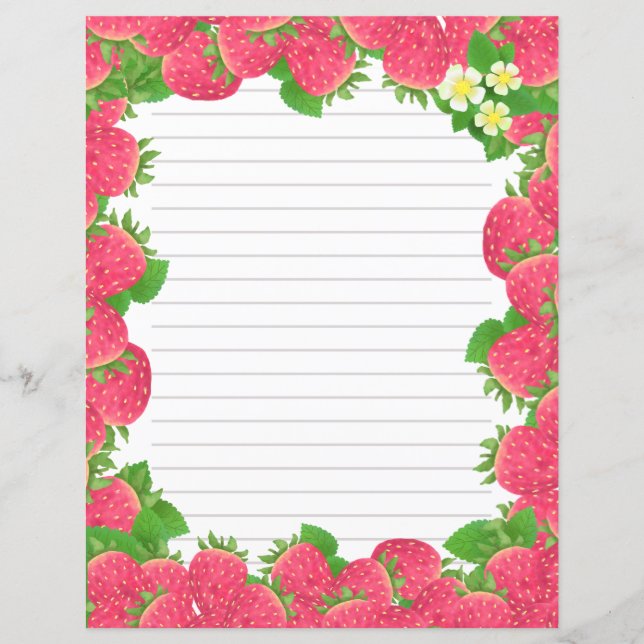 Fleurs de fraises Papier à papier à papier (Devant)