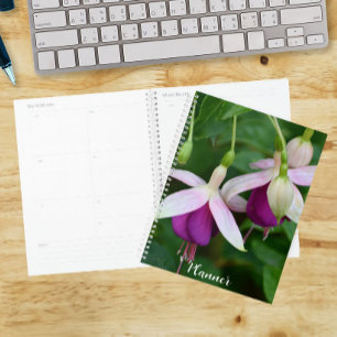 Fleurs de Fuchsia Violettes avec Sépales Blancs Fl