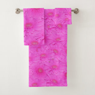 Fleurs de Gerbera Roses Chaudes, Ensemble De Toile