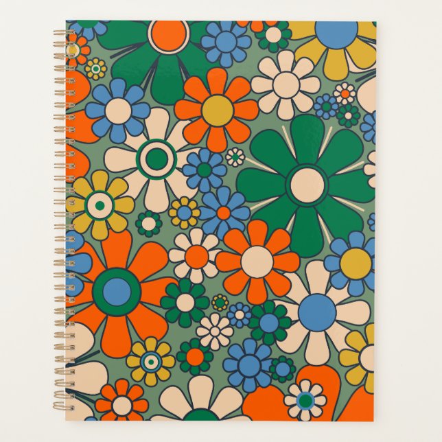 Fleurs de Jardin Rétro Super 60s les années 70 mot (Devant)