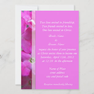 Fleurs de jardin rose invitations de mariage chrét