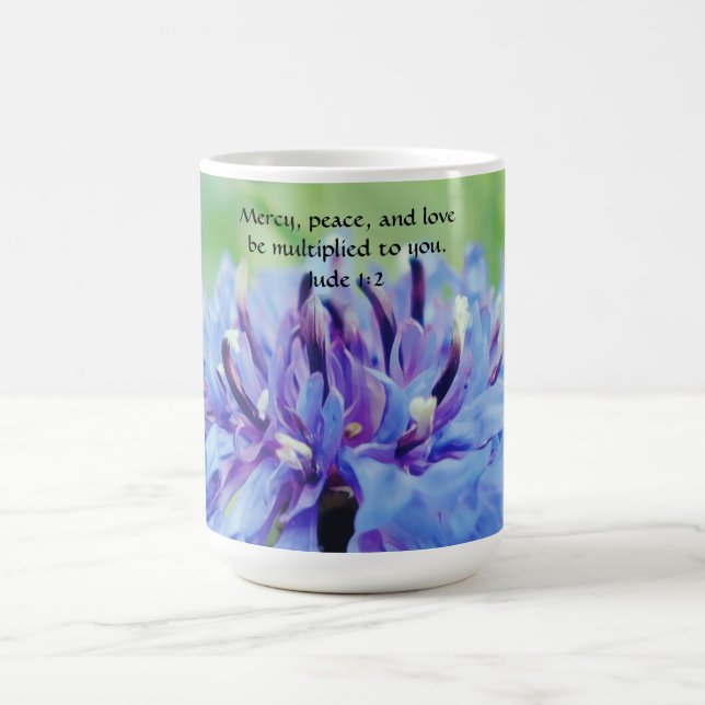 Fleurs de la foi Jude Mug de fleurs bleues (Centre)