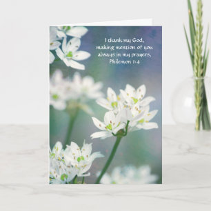 Fleurs de la foi Philemon 1:4 Carte d'amitié