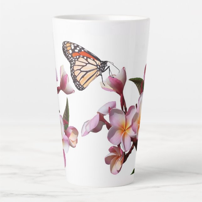 Fleurs de la Plumeria Mug de papillon du Monarque (Devant)