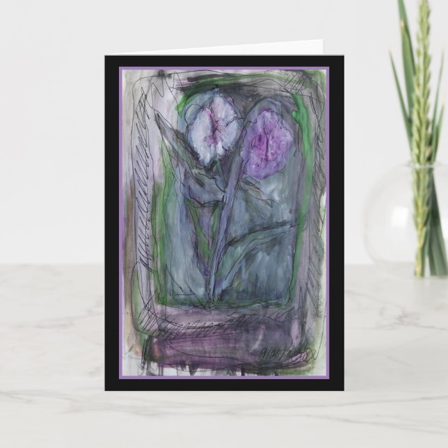 Fleurs de lavande - carte de voeux originale d'art (Devant)