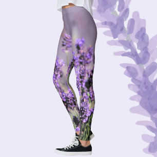 Fleurs de Lavande Floral Botanique Leggings Lilas