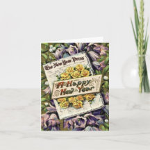 Fleurs de l'époque victorienne Bonne année Cartes