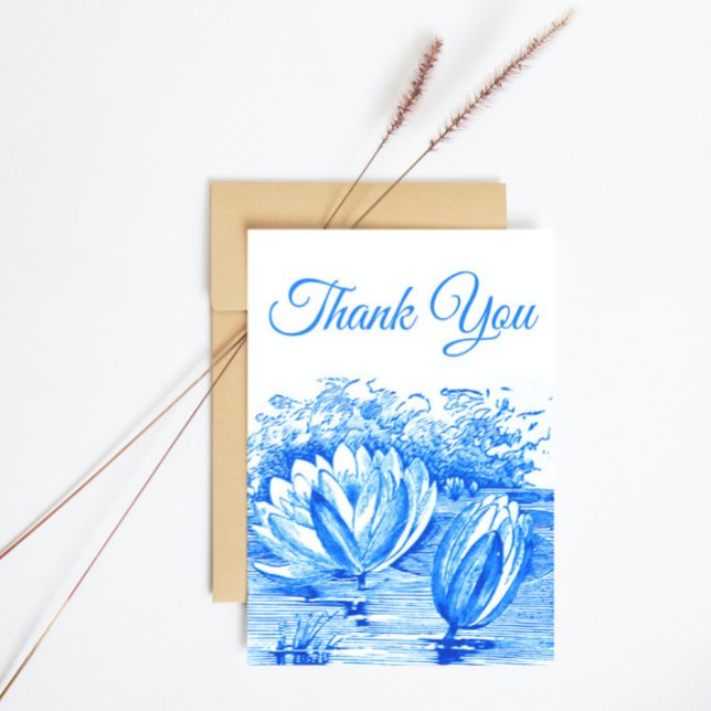 fleurs de lotus bleus - merci Carte postale (Créateur téléchargé)