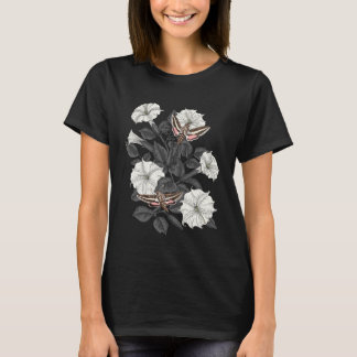 Fleurs de lune et sphinx papillons T-shirt