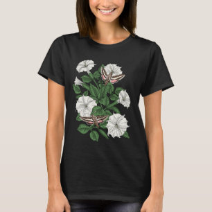 Fleurs de lune et sphinx papillons T-shirt