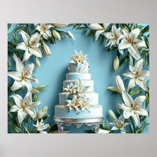 Fleurs de lys de gâteau de mariage Décoration de s