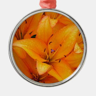 Fleurs de lys orange design ornement de Noël