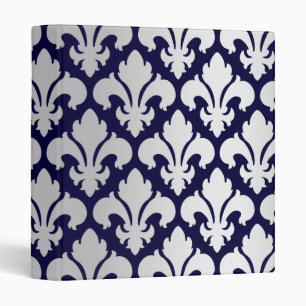 Fleurs-de-lys Silver and Blue Binder