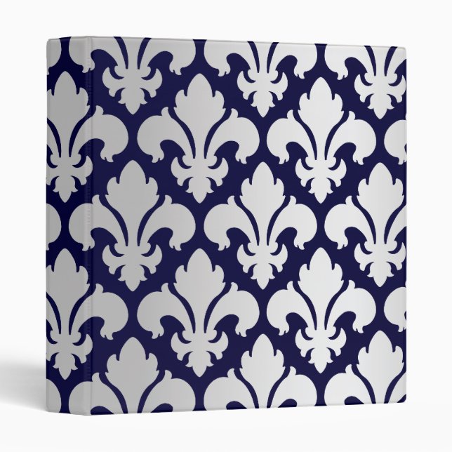 Fleurs-de-lys Silver and Blue Binder (Front/Spine)