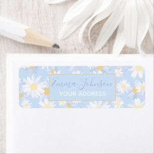 Fleurs de marguerite blanche bleue chic