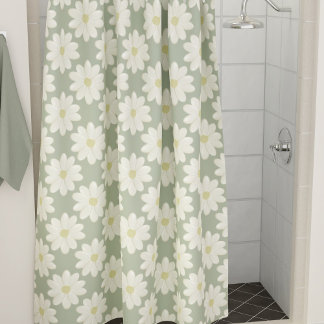 Fleurs de marguerite crème sur rideau de douche ve