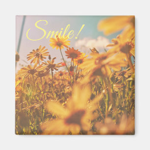 Fleurs de marguerite orange pastel Magnet Sourire