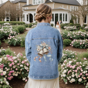 Fleurs de mariage cloches Rubans bleu rose Beau