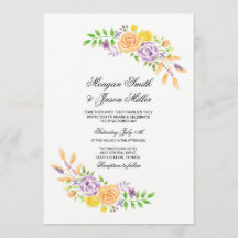 Fleurs de mariage florales Invitations de pêche vi