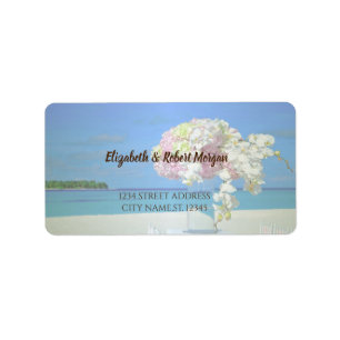 Fleurs de Mariage sur la Plage  Étiquette de Maria