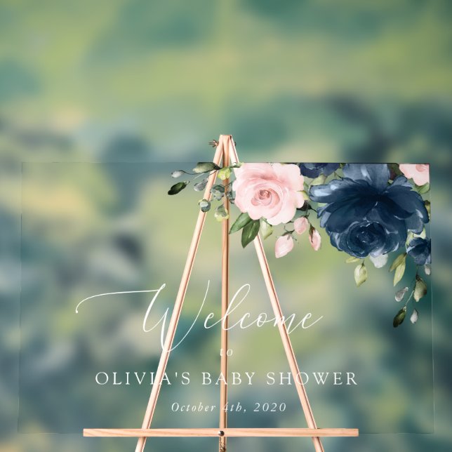 Fleurs de marine, Fleurs roses, Baby shower Bienve (Neutre)