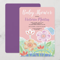Fleurs de marionnettes Invitations de douches pour