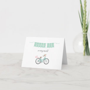 Fleurs de menthe Carte de remerciements de vélo