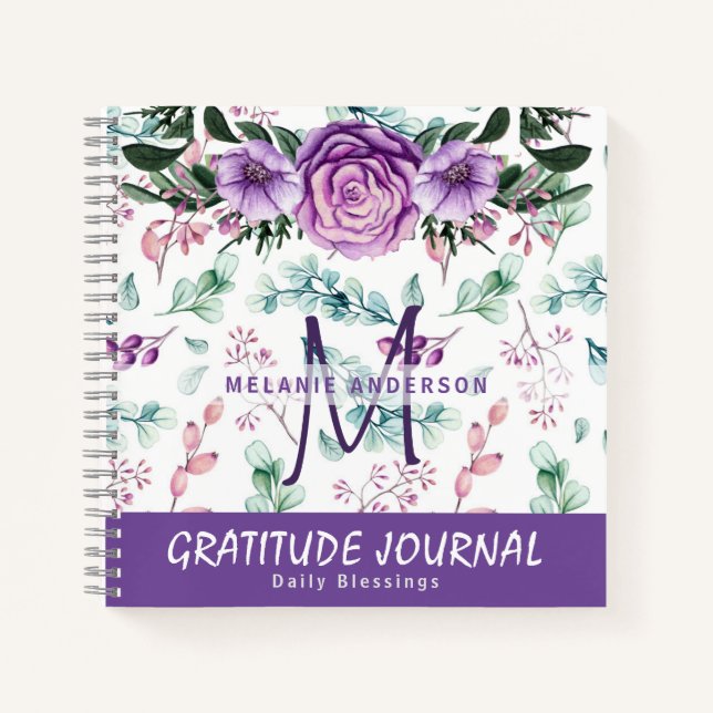 Fleurs de Menthe Violette Journal de Gratitude et  (Devant)