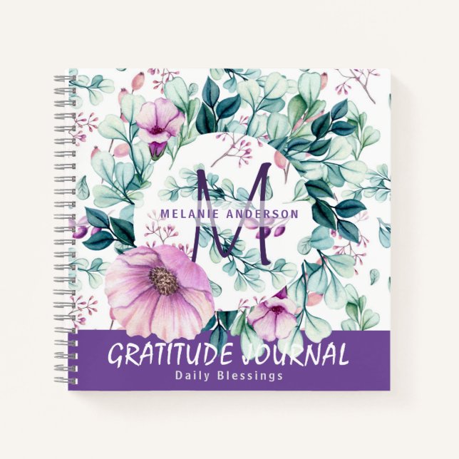 Fleurs de Menthe Violette Journal de Gratitude et  (Devant)