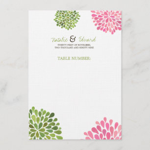 Fleurs de menu de carte et de mariage d'endroit de