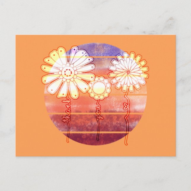 Fleurs de Merci au coucher du soleil - Carte posta (Devant)