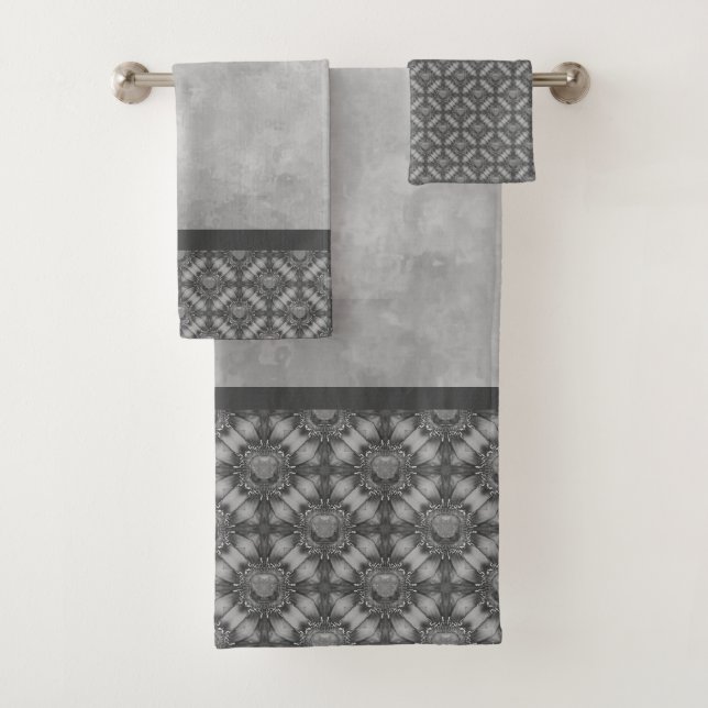 Fleurs de métal gris argenté avec Motif de pierres (En situation)