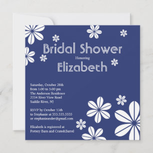 Fleurs de morue Invitation à la douche nuptiale Bl