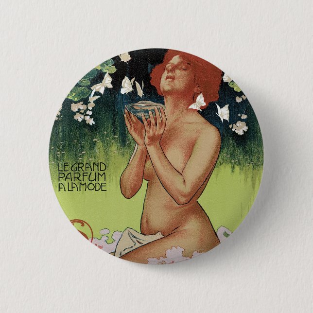 Fleurs de Mousse 2 Inch Round Button (Front)