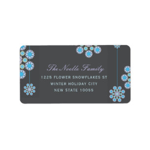 Fleurs de Noël d'hiver Étiquettes de adresse de va