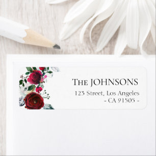 fleurs de Noël étiquette de adresse