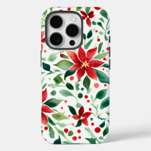 Fleurs de Noël rouges/vertes iPhone / coque ipad