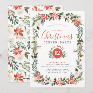 Fleurs de Noël rustiques Invitation du Frame Party
