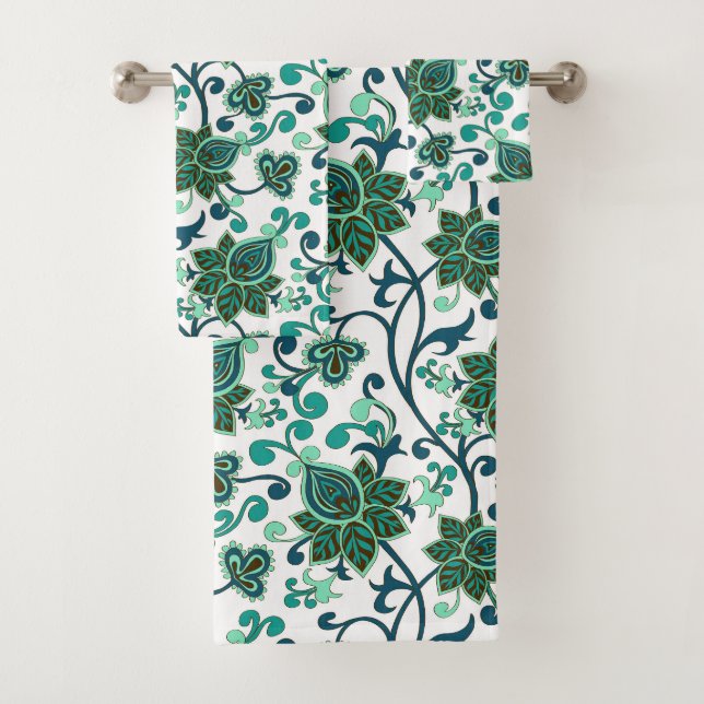 Fleurs De Paisley Vertes Et Turquoises (En situation)