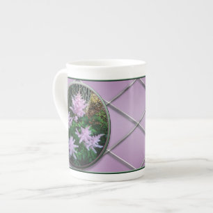 Fleurs de papillon sucrées d'été os d'os Chine Mug