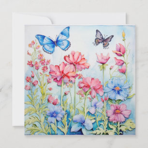 Fleurs de papillons : Carte d'anniversaire de jard