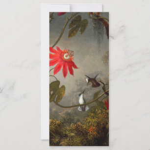 Fleurs de passion avec carte Heade de colibris