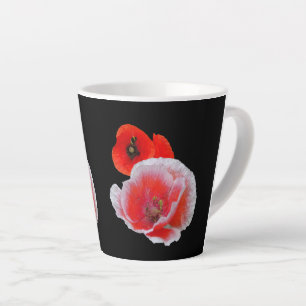Fleurs de pavot en gros plan. Mug Latte noir perso