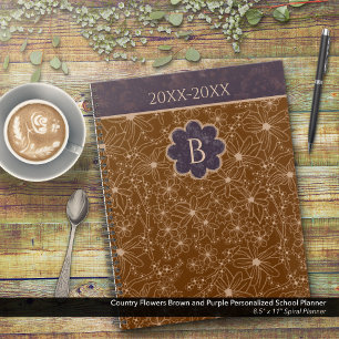 Fleurs de pays Brown violet École personnalisée