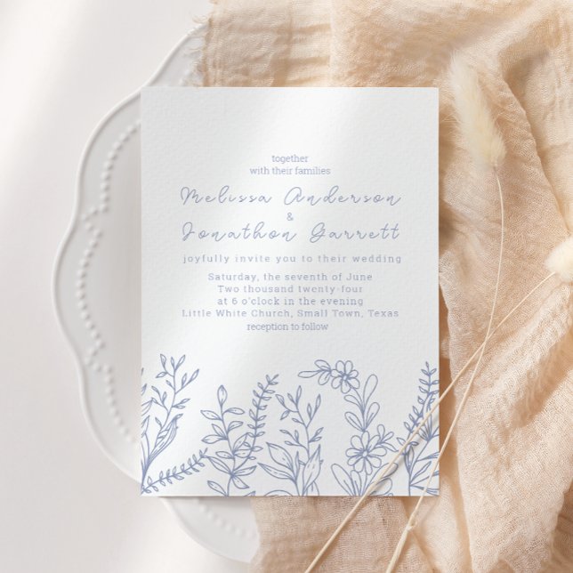 Fleurs de périwinkle Faire-part de mariage Rose (Créateur téléchargé)