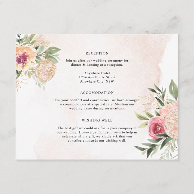 Fleurs de pivoine et d'or Détails Carte de boîtier (Devant)