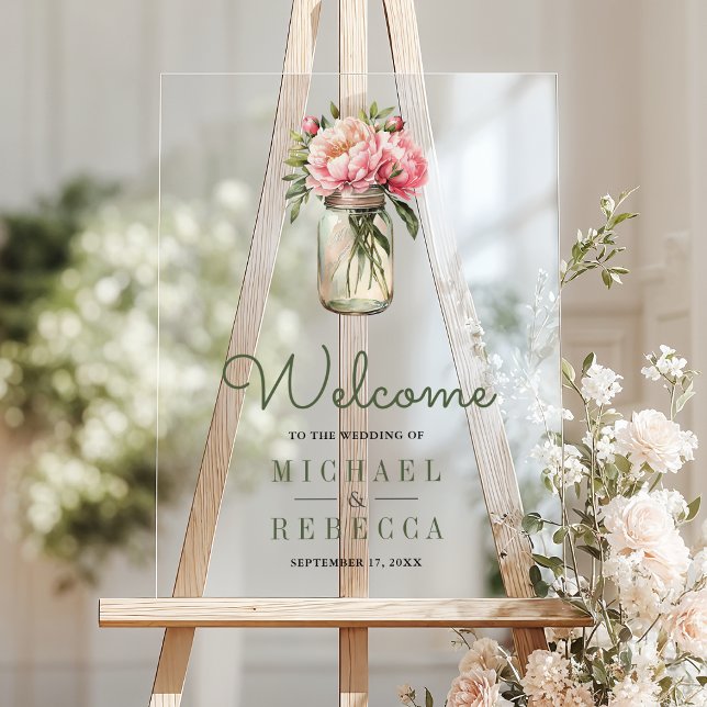 Fleurs de pivoine roses Pot de grès Mariage Bienve (Créateur téléchargé)