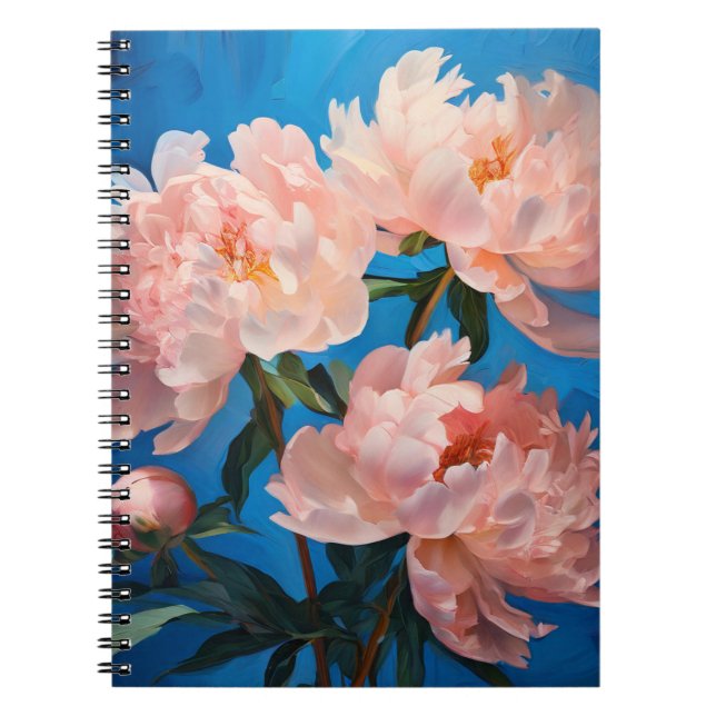 Fleurs de pivoines roses | Carnet (Devant)