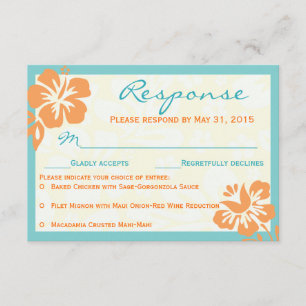 Fleurs de plage RSVP Orange & Turquoise