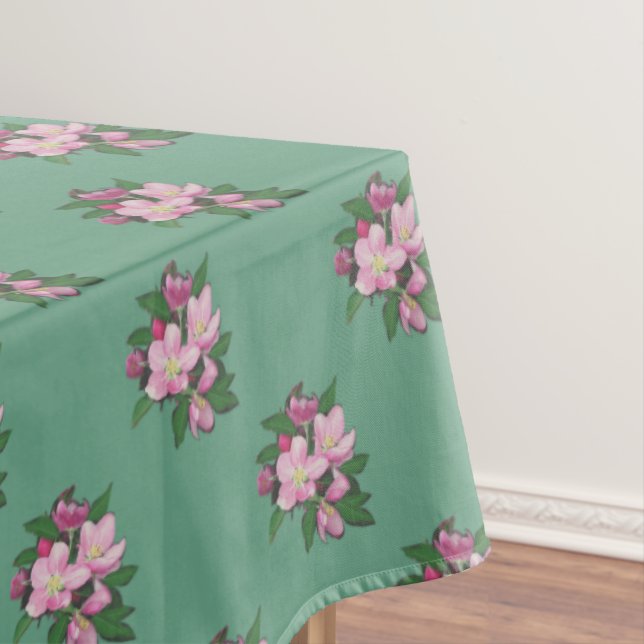 Fleurs de pomme Pastel sur nappes vertes (In Situ)